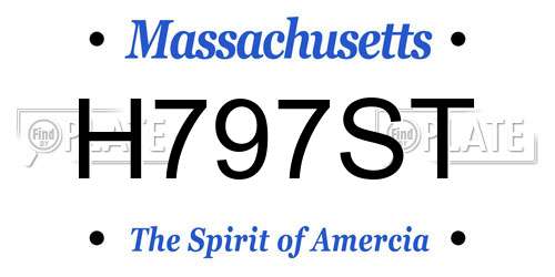H797ST Massachusetts License Plate