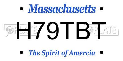 H79TBT Massachusetts License Plate