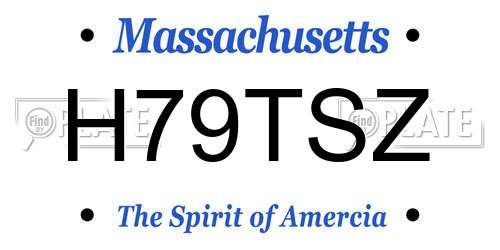 H79TSZ Massachusetts License Plate