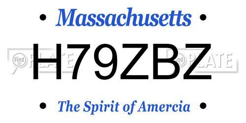 H79ZBZ Massachusetts License Plate