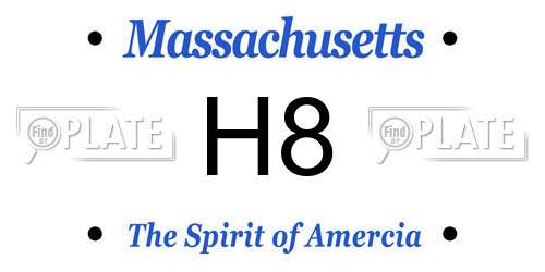 H8 Massachusetts License Plate