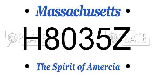 H8035Z Massachusetts License Plate