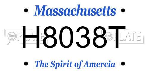 H8038T Massachusetts License Plate