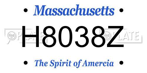 H8038Z Massachusetts License Plate