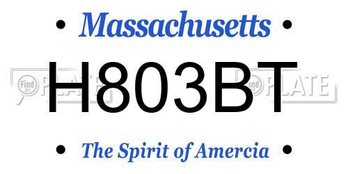 H803BT Massachusetts License Plate