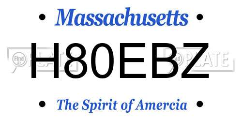 H80EBZ Massachusetts License Plate