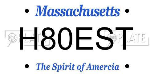 H80EST Massachusetts License Plate