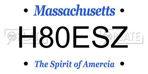 H80ESZ Massachusetts License Plate