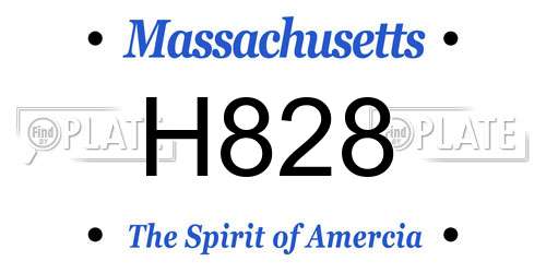 H828 Massachusetts License Plate