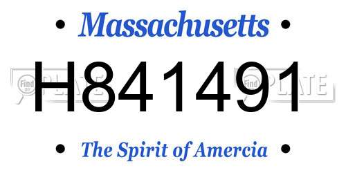 H841491 Massachusetts License Plate