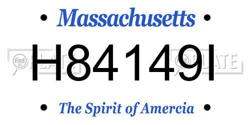 H84149I Massachusetts License Plate