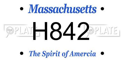 H842 Massachusetts License Plate