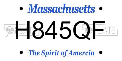 H845QF Massachusetts License Plate