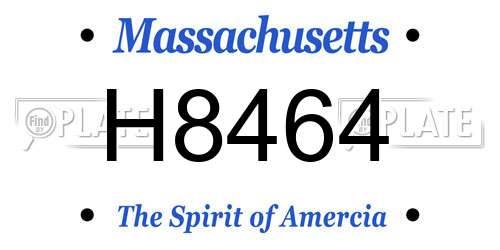 H8464 Massachusetts License Plate