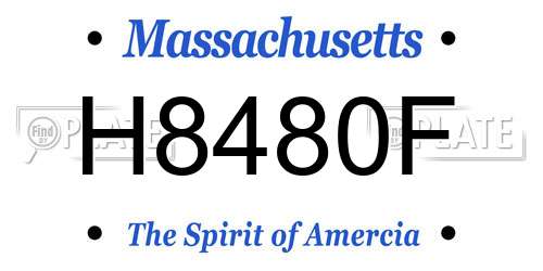 H8480F Massachusetts License Plate