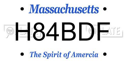 H84BDF Massachusetts License Plate