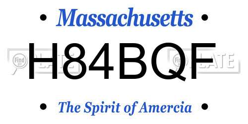 H84BQF Massachusetts License Plate