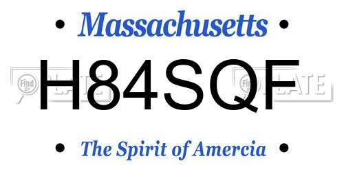 H84SQF Massachusetts License Plate