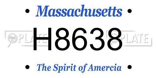 H8638 Massachusetts License Plate