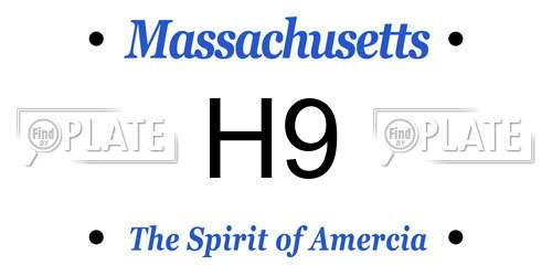 H9 Massachusetts License Plate