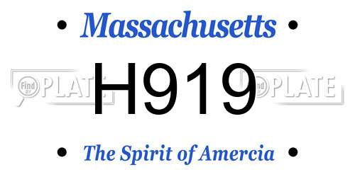 H919 Massachusetts License Plate