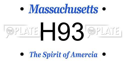H93 Massachusetts License Plate