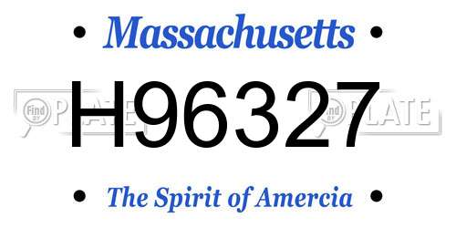 H96327 Massachusetts License Plate