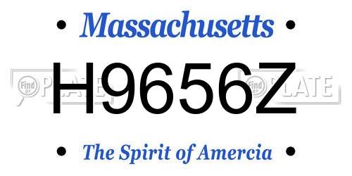 H9656Z Massachusetts License Plate