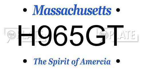 H965GT Massachusetts License Plate