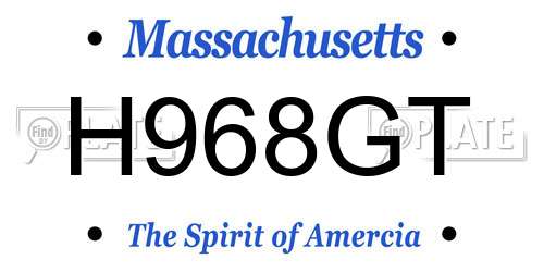 H968GT Massachusetts License Plate