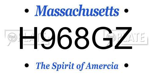 H968GZ Massachusetts License Plate