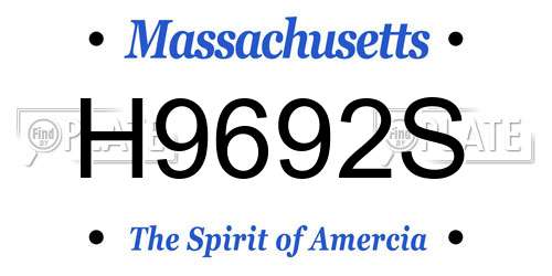 H9692S Massachusetts License Plate