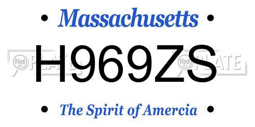 H969ZS Massachusetts License Plate