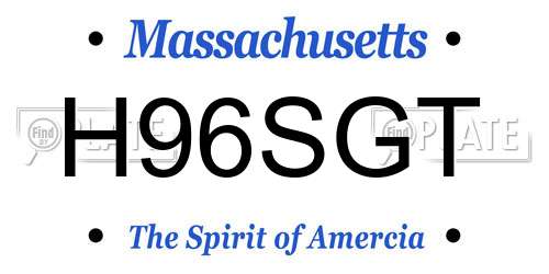 H96SGT Massachusetts License Plate