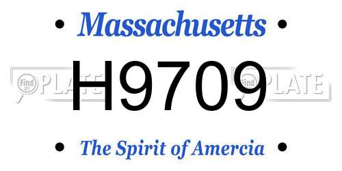H9709 Massachusetts License Plate