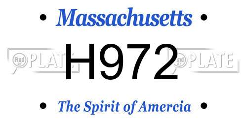 H972 Massachusetts License Plate