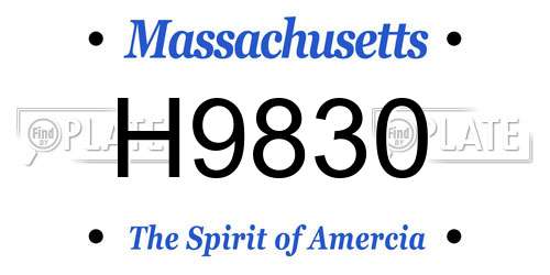 H9830 Massachusetts License Plate