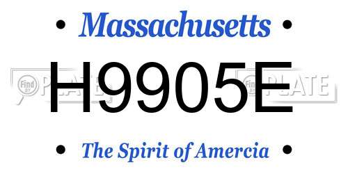 H9905E Massachusetts License Plate