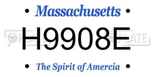 H9908E Massachusetts License Plate