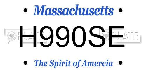 H990SE Massachusetts License Plate