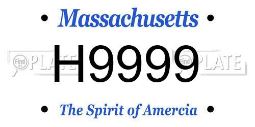 H9999 Massachusetts License Plate