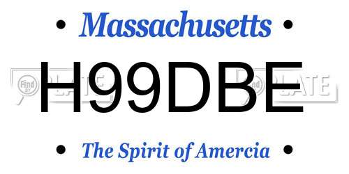 H99DBE Massachusetts License Plate