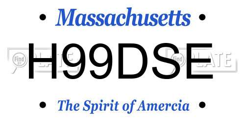 H99DSE Massachusetts License Plate