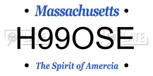 H99OSE Massachusetts License Plate