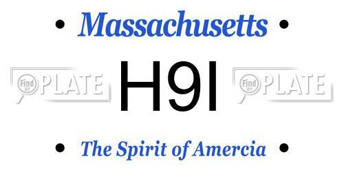 H9I Massachusetts License Plate