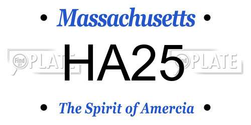 HA25 Massachusetts License Plate