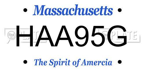 HAA95G Massachusetts License Plate