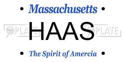 HAAS Massachusetts License Plate