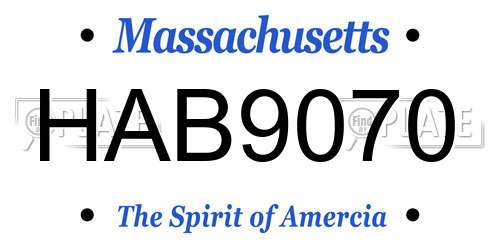 HAB9070 Massachusetts License Plate