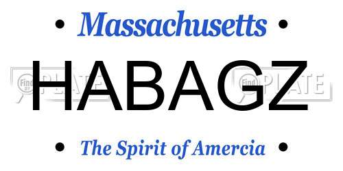 HABAGZ Massachusetts License Plate